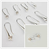 DIY 925 Silver Hook Earrings Smooth Trumpet Shape Bead Earring Accessories