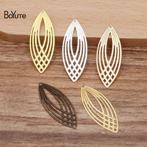 BoYuTe 13.5*35MM Brass Filigree Stamping Plate Pendant Lot