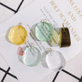 4pc Oval Resin Transparent Earring Pendant Set Green Yellow Cap Accessories