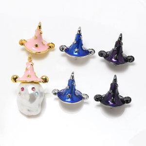 Copper Plated Witch Star Hat DIY Jewelry Baroque Pearl Pin