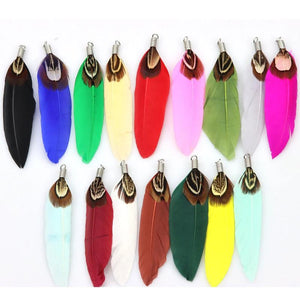 10Pcs Natural Feather Tassel Pendant DIY Jewelry Accessories