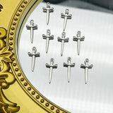 10Pcs Sword Charms Antique Silver Cross Pendant for DIY Jewelry Making