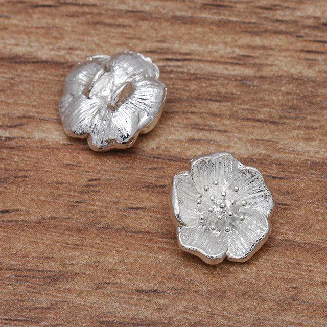 100 PCS 11mm Silver Plated Flowers Hairwear Accessories