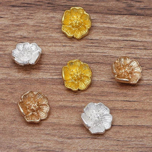 100 PCS 11mm Silver Plated Flowers Hairwear Accessories