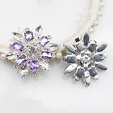 2pcs 50mm Flat Bottom Silver Snowflake DIY Holiday Decorative Articles
