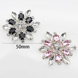 2pcs 50mm Flat Bottom Silver Snowflake DIY Holiday Decorative Articles