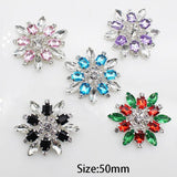 2pcs 50mm Flat Bottom Silver Snowflake DIY Holiday Decorative Articles