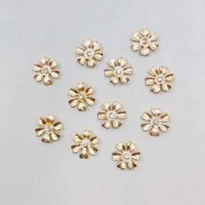 20 PCS 13mm Metal Alloy KC Flowers Thin Coating Paint Charm