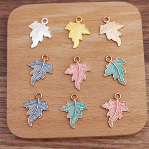 20pcs Maple Leaf Charms for DIY Jewelry Making Earrings, 20x25mm Metal Material