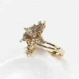 Copper Plated K Process Flower Zircon Pearl Ring DIY Accessory