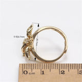 Copper Plated K Process Flower Zircon Pearl Ring DIY Accessory