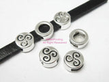 5x2mm Round Spiral Sliders Flat Leather Findings