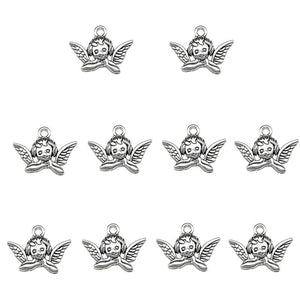 10Pcs/lot Angel Pendant Charm Earrings Necklace DIY Jewelry Making
