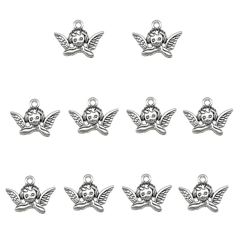 10Pcs/lot Angel Pendant Charm Earrings Necklace DIY Jewelry Making