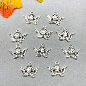 10Pcs/lot Angel Pendant Charm Earrings Necklace DIY Jewelry Making
