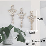 6Pcs CZ Charms/Rhodium Pendants/Jewelry Findings Components
