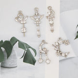 6Pcs CZ Charms/Rhodium Pendants/Jewelry Findings Components
