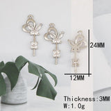 6Pcs CZ Charms/Rhodium Pendants/Jewelry Findings Components