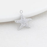 14K Brass Zircon Starfish Charms Pendants Jewelry Making Supplies