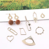 DIY Earrings Jewelry Accessories Alloy Geometric Pendant 8pcs