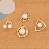 4Pcs Pearl CZ Charms Genuine Plating Pendant Earrings Findings
