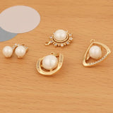 4Pcs Pearl CZ Charms Genuine Plating Pendant Earrings Findings