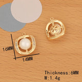 4Pcs Pearl CZ Charms Genuine Plating Pendant Earrings Findings