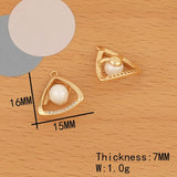 4Pcs Pearl CZ Charms Genuine Plating Pendant Earrings Findings