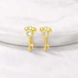Brass Zircon Key Charms Pendants Necklace Bracelet Earring DIY Jewelry
