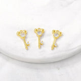 Brass Zircon Key Charms Pendants Necklace Bracelet Earring DIY Jewelry