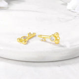 Brass Zircon Key Charms Pendants Necklace Bracelet Earring DIY Jewelry