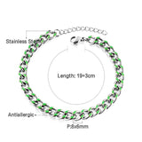 ASON Pink/Green Oil Drip Chains Bracelet Adjustable Link Chain Women Gift