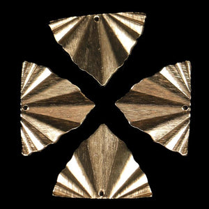 20pcs Brushed Brass Geometric Shape Wrinkle Earrings Bracelet Pendant
