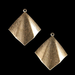20 Brass Brushed Rhombus Small Pendant for Bracelet Necklace Accessories