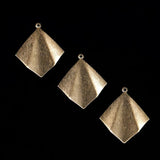 20 Brass Brushed Rhombus Small Pendant for Bracelet Necklace Accessories