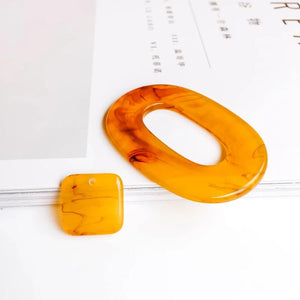 ZEROUP Oval Square Earrings Pendant Eardrop Necklace Jewelry