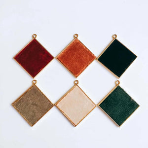 Square Wool Stuff Spacer Pendant Necklace Supplies 4pcs KP2001