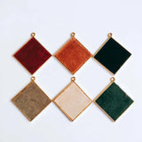 Square Wool Stuff Spacer Pendant Necklace Supplies 4pcs KP2001