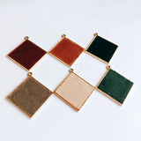 Square Wool Stuff Spacer Pendant Necklace Supplies 4pcs KP2001
