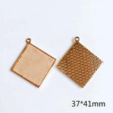 Square Wool Stuff Spacer Pendant Necklace Supplies 4pcs KP2001