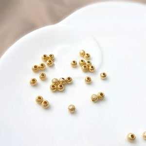 10PCS 18K Flash Sand Spacer Beads DIY Bracelet Ball Bead Material