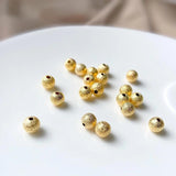 10PCS 18K Flash Sand Spacer Beads DIY Bracelet Ball Bead Material