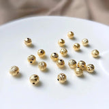 10PCS 18K Flash Sand Spacer Beads DIY Bracelet Ball Bead Material