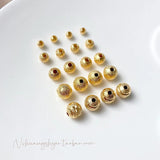 10PCS 18K Flash Sand Spacer Beads DIY Bracelet Ball Bead Material