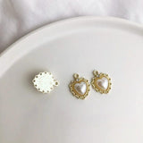 Alloy Jewelry Material Pearl Bear Pendant DIY Earring