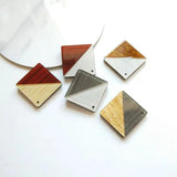 PURPLEGRAPE Woodgrain Pendant Earrings DIY Material Pack