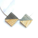 PURPLEGRAPE Woodgrain Pendant Earrings DIY Material Pack