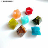 Acrylic Geometric Marble Pendant Earrings Beads 6 Pack