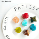 Acrylic Geometric Marble Pendant Earrings Beads 6 Pack