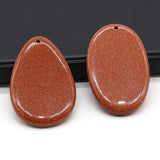 Gem Sand Stone Oval Pendant for DIY Vintage Necklace 35x55mm